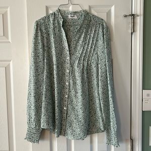 Medium Amalli Talli Green and Cream Blouse